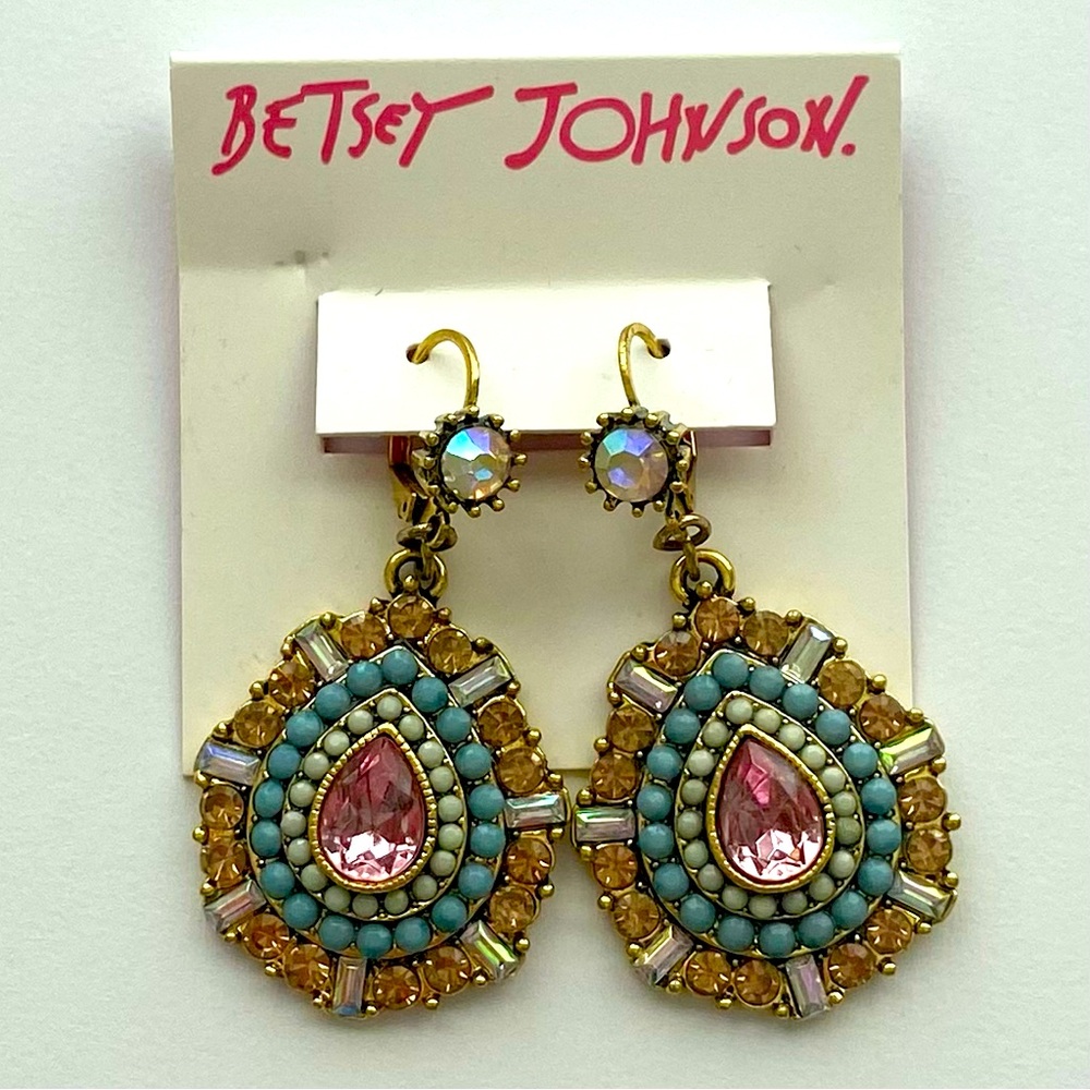 Betsey Johnson St. Barts Crystal Drop Earrings (NWT)